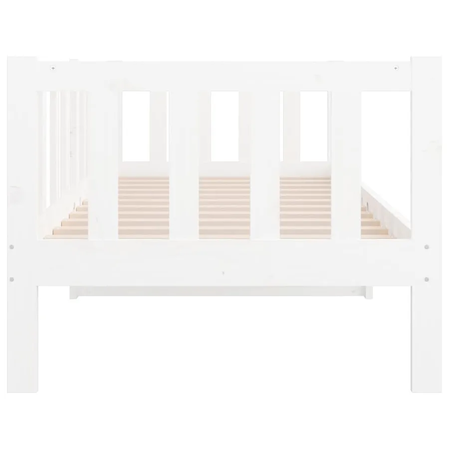 Lit de jour sans matelas blanc 90x190 cm bois de pin massif - 7