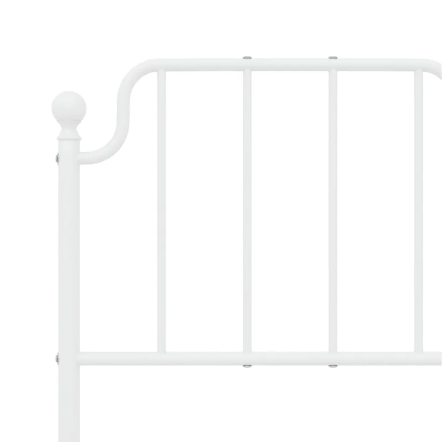Cadre de lit métal sans matelas et tête de lit blanc 120x190 cm - 8
