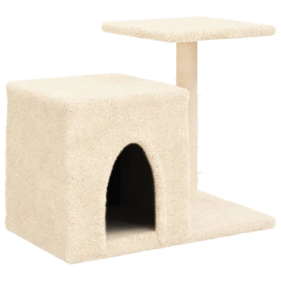 Arbre à chat avec griffoirs en sisal crème 50,5 cm - 2