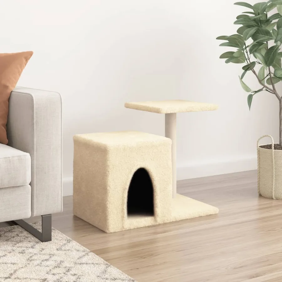 Arbre à chat avec griffoirs en sisal crème 50,5 cm - 3