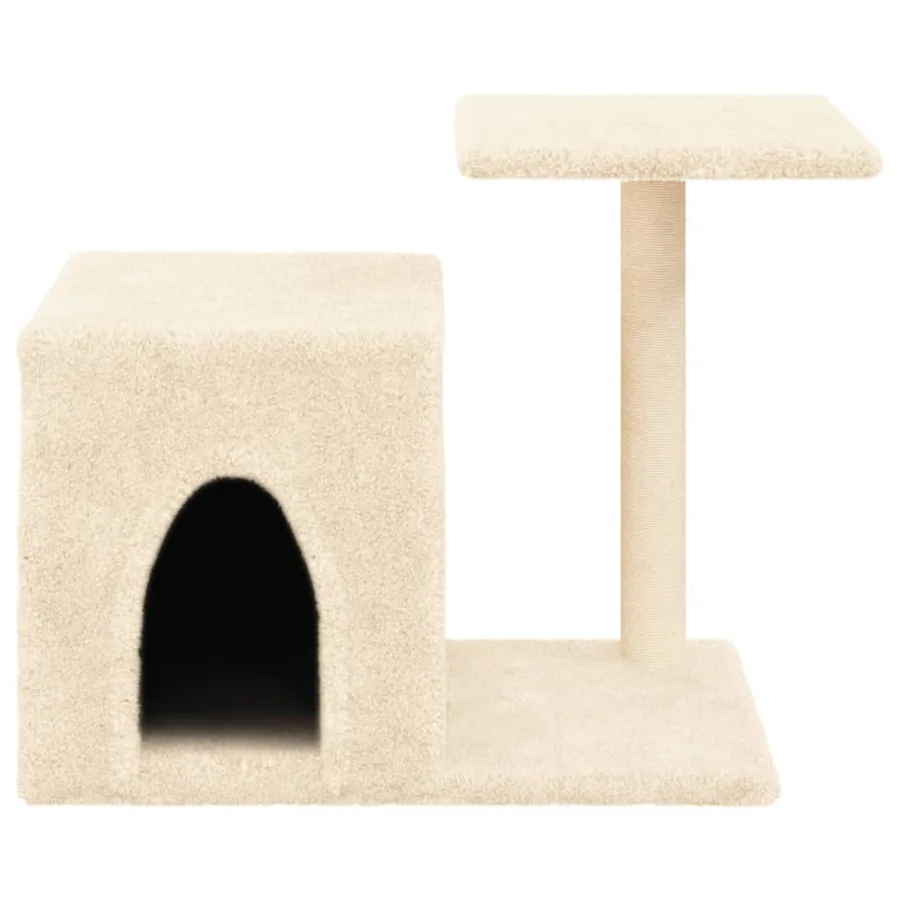 Arbre à chat avec griffoirs en sisal crème 50,5 cm - 4