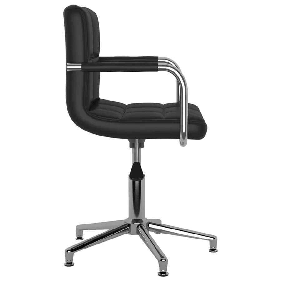 Chaise pivotante de salle à manger Noir Similicuir - 3
