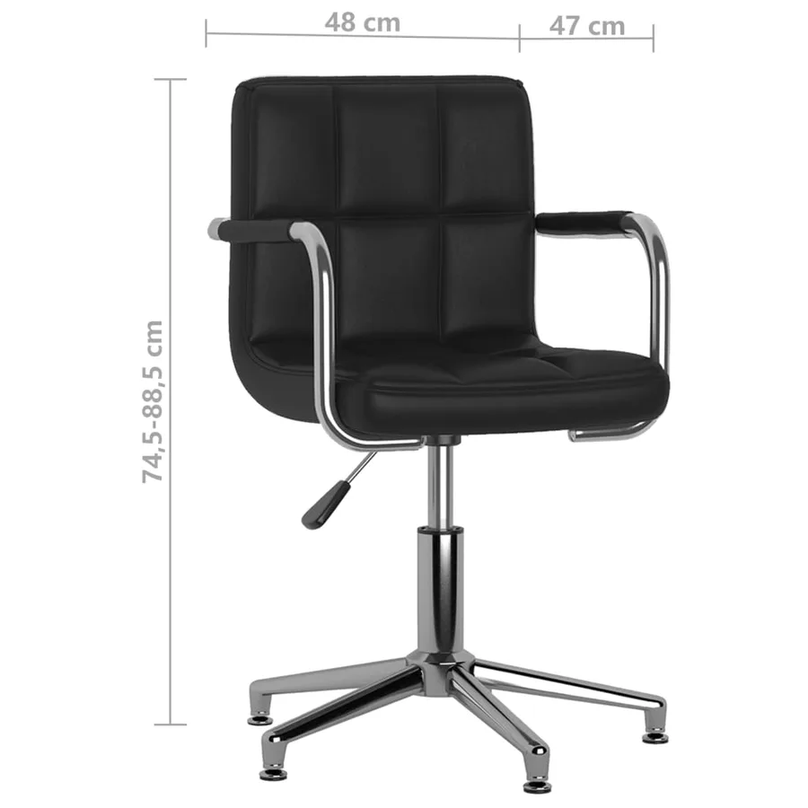 Chaise pivotante de salle à manger Noir Similicuir - 8