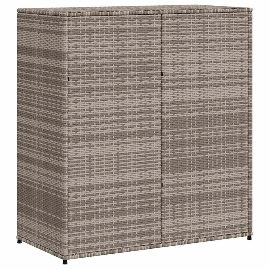 Armoire de rangement de jardin gris 105x55x113cm résine tressée - 9
