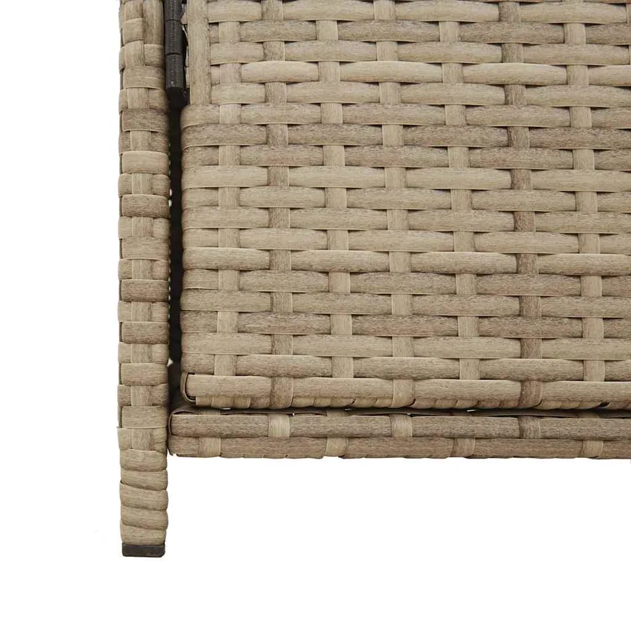 Armoire de rangement de jardin beige 83x45x76 cm résine tressée - 12