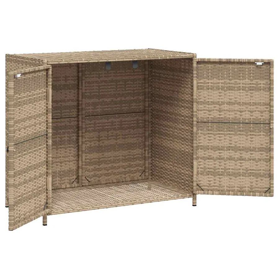 Armoire de rangement de jardin beige 83x45x76 cm résine tressée - 6