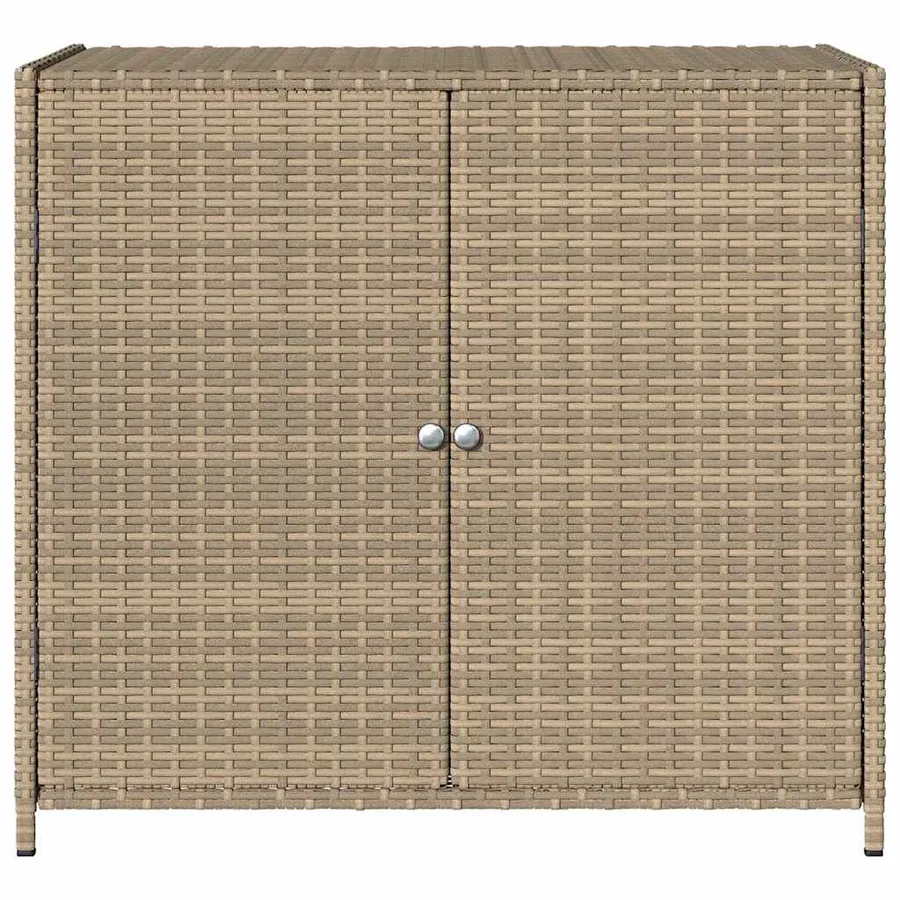 Armoire de rangement de jardin beige 83x45x76 cm résine tressée - 7