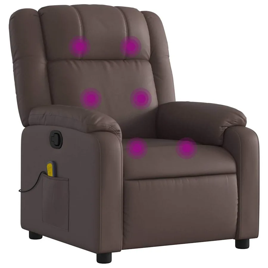 Fauteuil de massage inclinable Marron Similicuir - 2