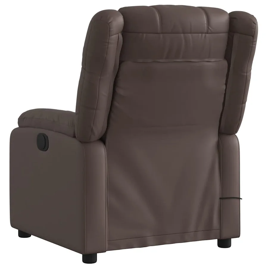 Fauteuil de massage inclinable Marron Similicuir - 4