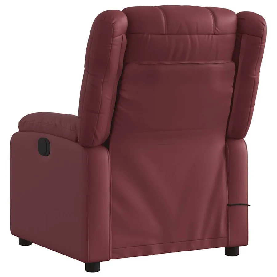 Fauteuil de massage inclinable Rouge bordeaux Similicuir - 4