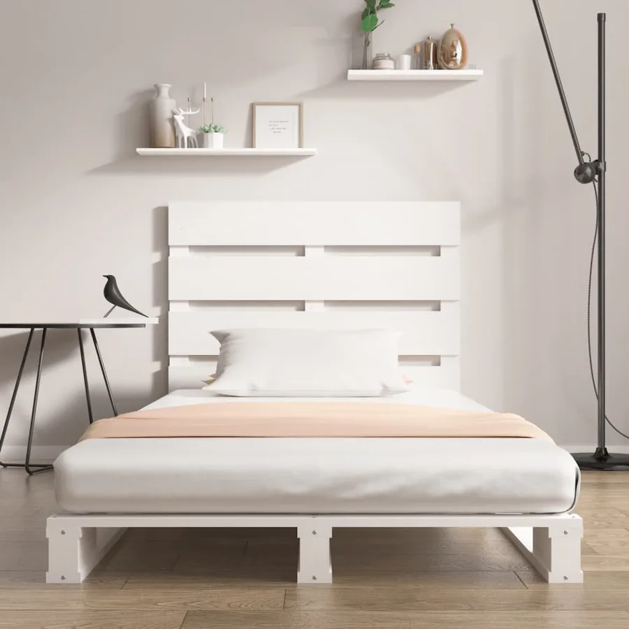 Cadre de lit Blanc 90x190 cm Bois de pin massif Simple - 3