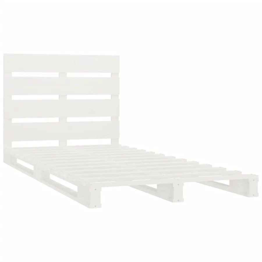 Cadre de lit Blanc 90x190 cm Bois de pin massif Simple - 5