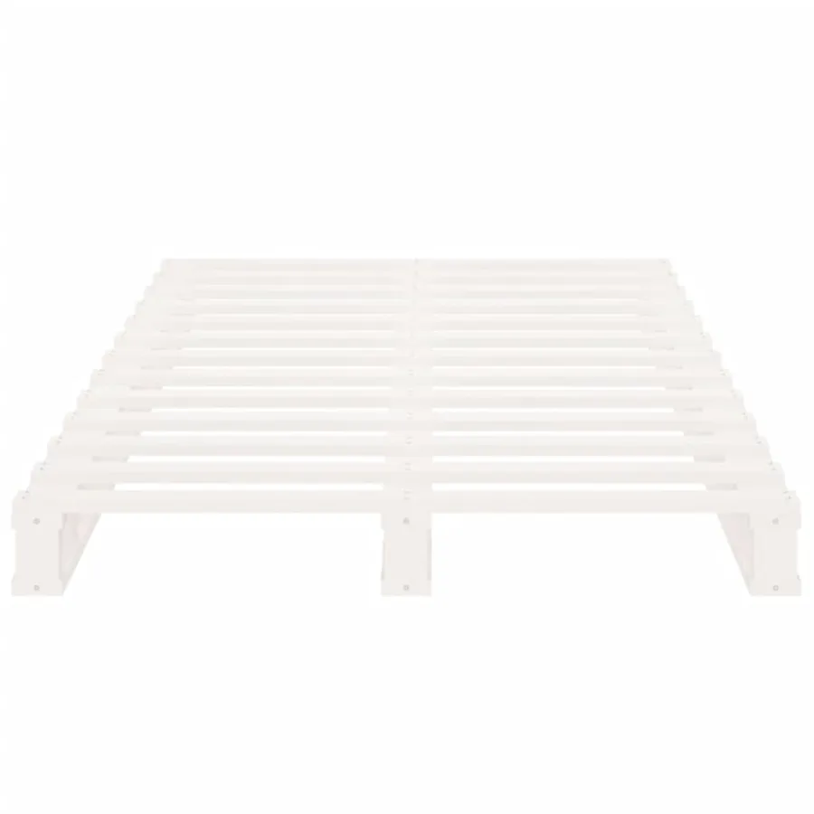 Cadre de lit Blanc 90x190 cm Bois de pin massif Simple - 9