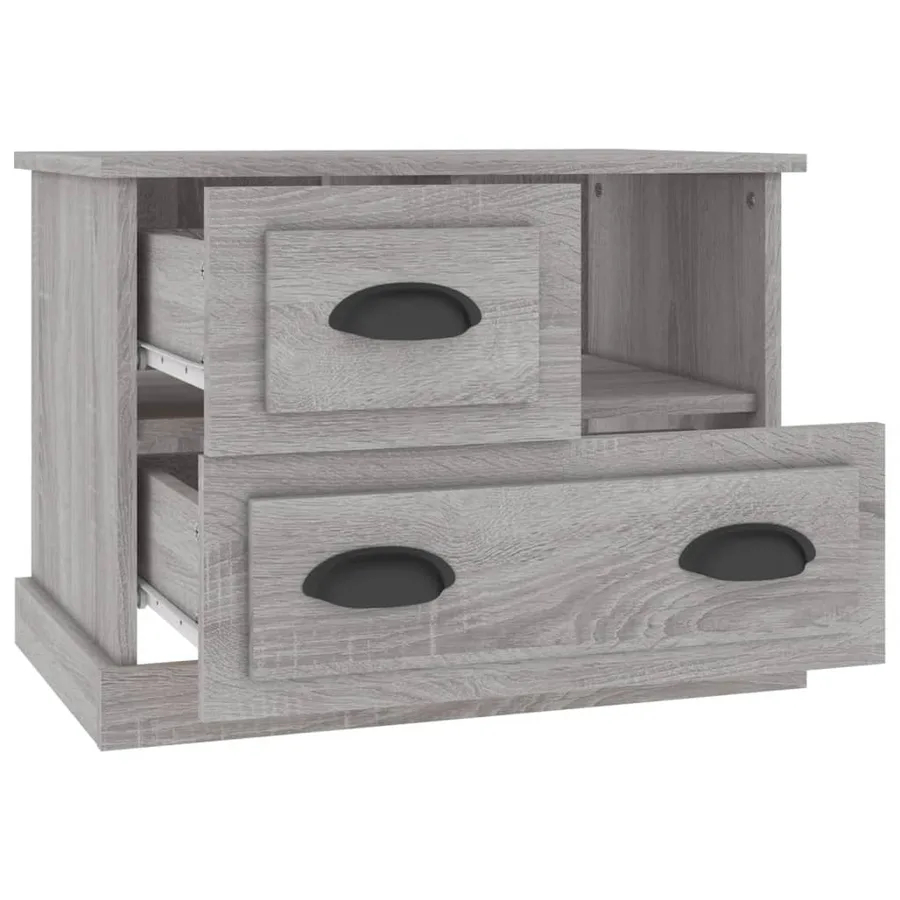 Table de chevet sonoma gris 60x39x45 cm - 6