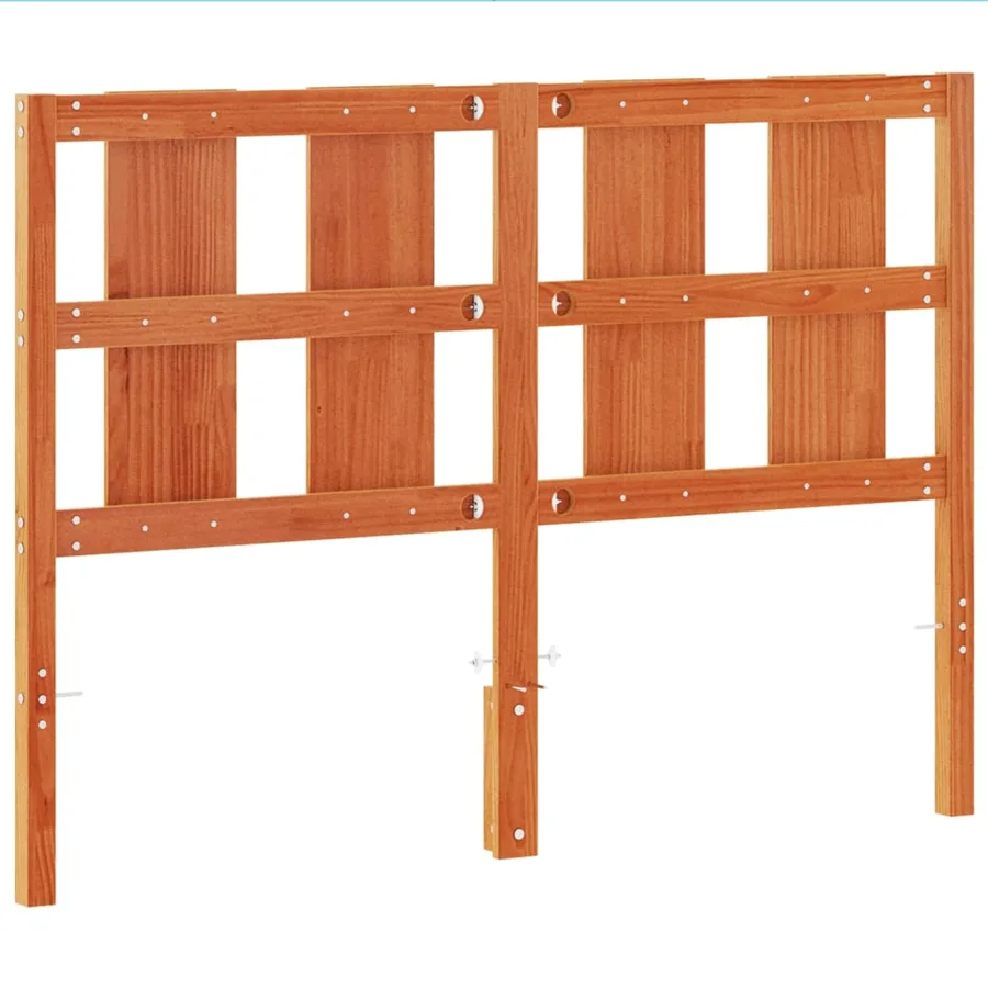 Tête de lit cire marron 135 cm bois massif de pin - 6