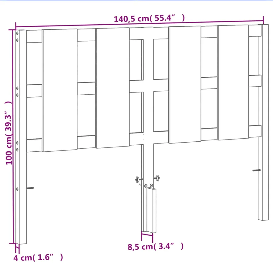 Tête de lit cire marron 135 cm bois massif de pin - 9