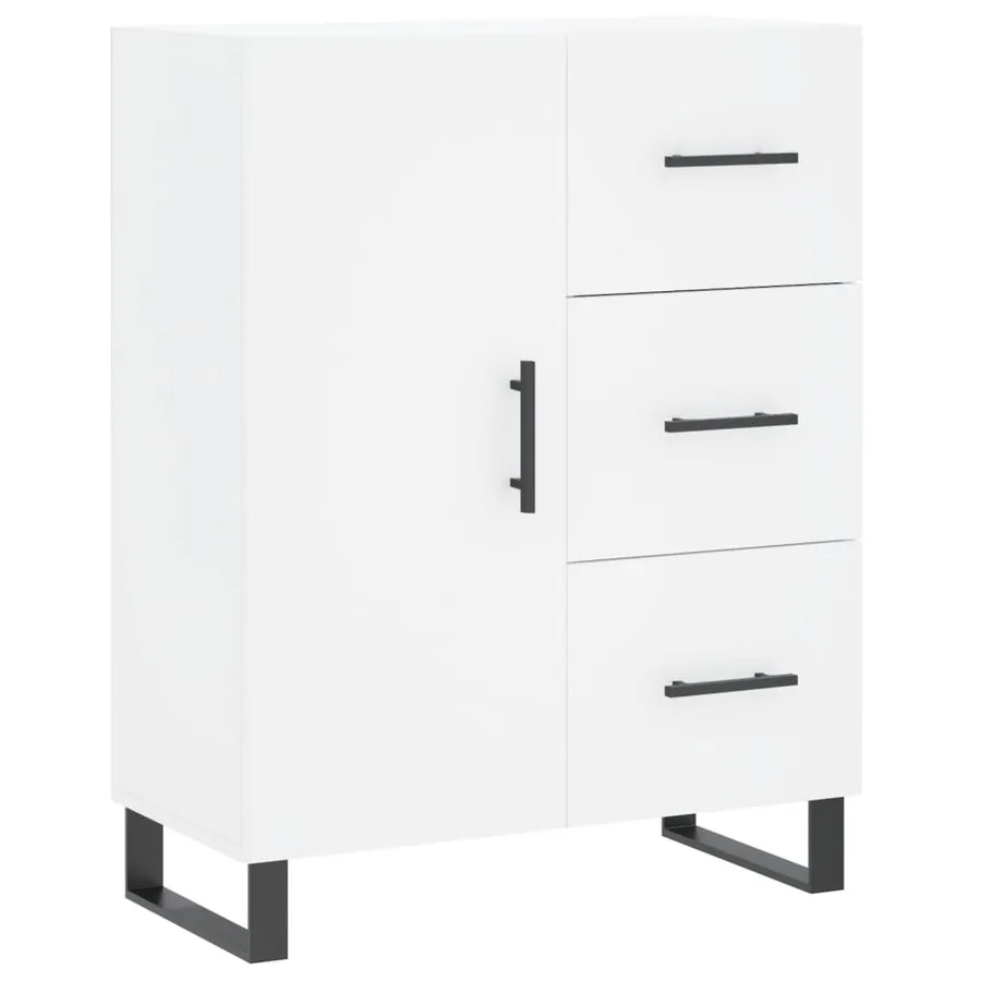 Buffet blanc 69,5x34x90 cm bois d'ingénierie - 2