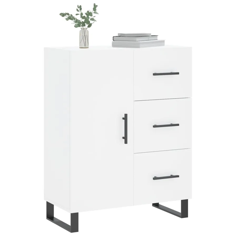 Buffet blanc 69,5x34x90 cm bois d'ingénierie - 3