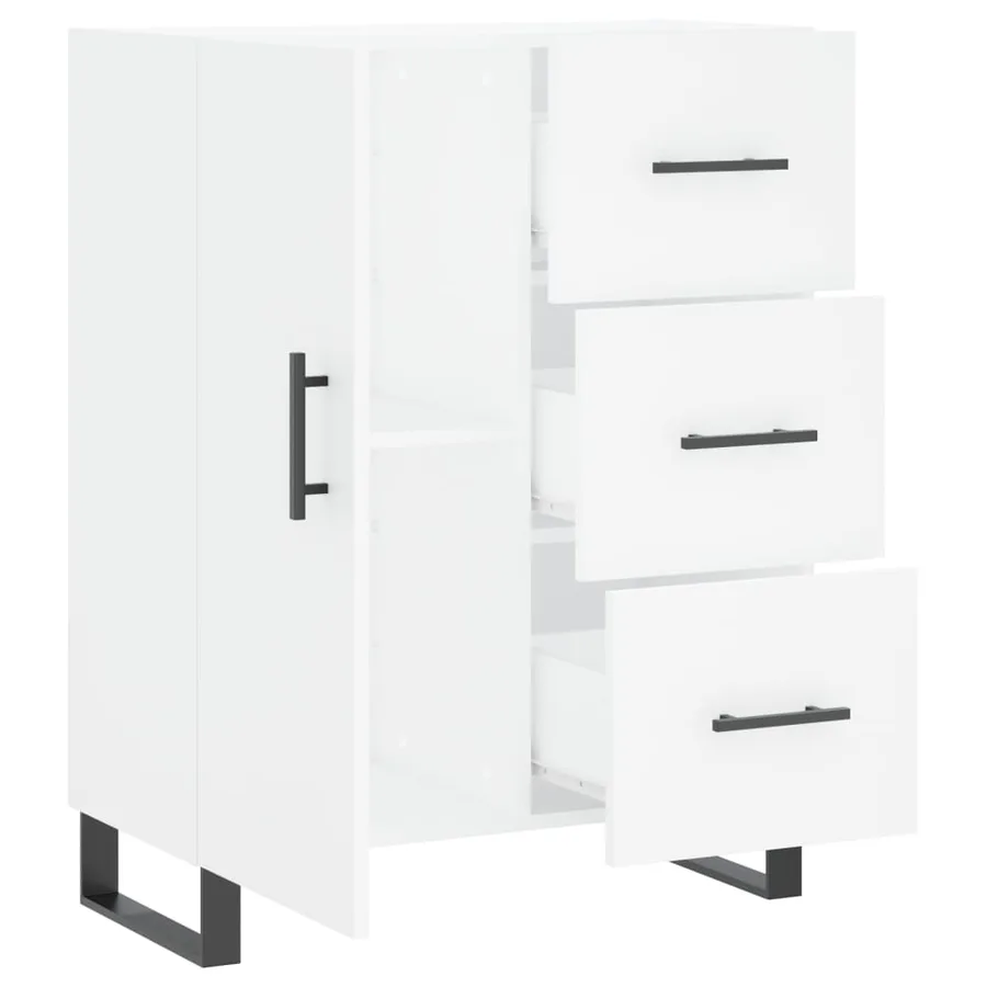 Buffet blanc 69,5x34x90 cm bois d'ingénierie - 6