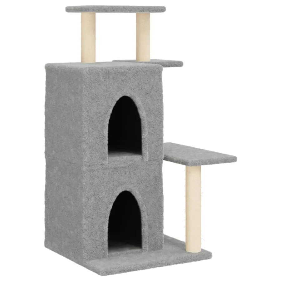 Arbre à chat avec griffoirs en sisal gris clair 97 cm - 2