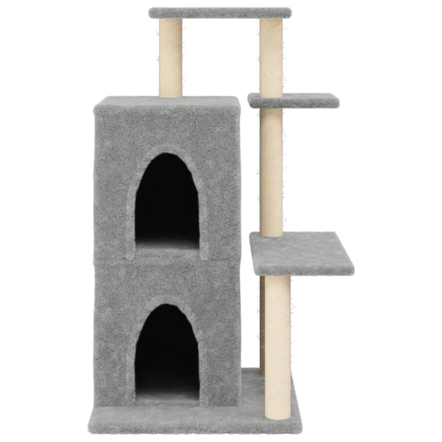 Arbre à chat avec griffoirs en sisal gris clair 97 cm - 4
