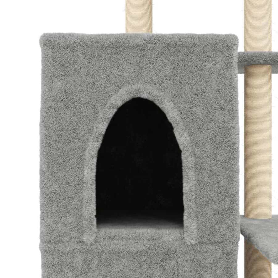 Arbre à chat avec griffoirs en sisal gris clair 97 cm - 7