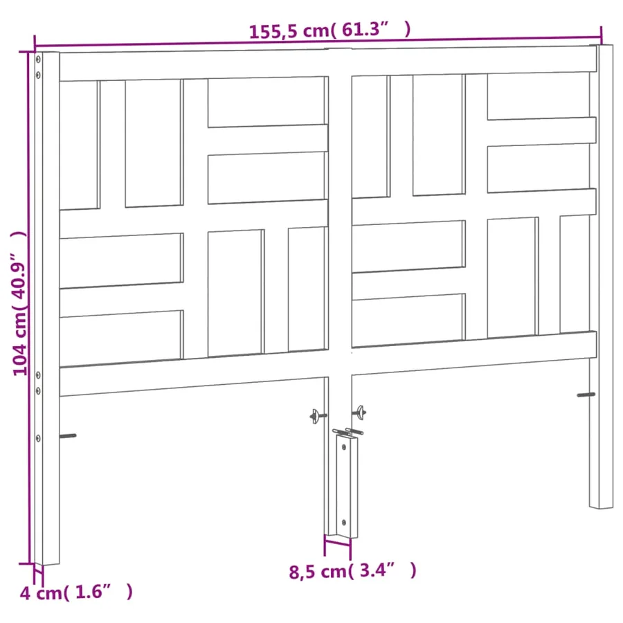 Tête de lit cire marron 150 cm bois massif de pin - 9
