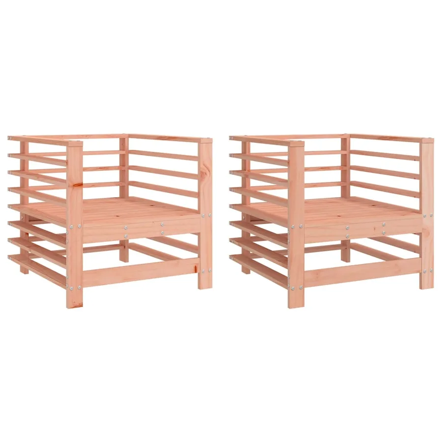 Chaises de jardin lot de 2 cm bois massif douglas - 2