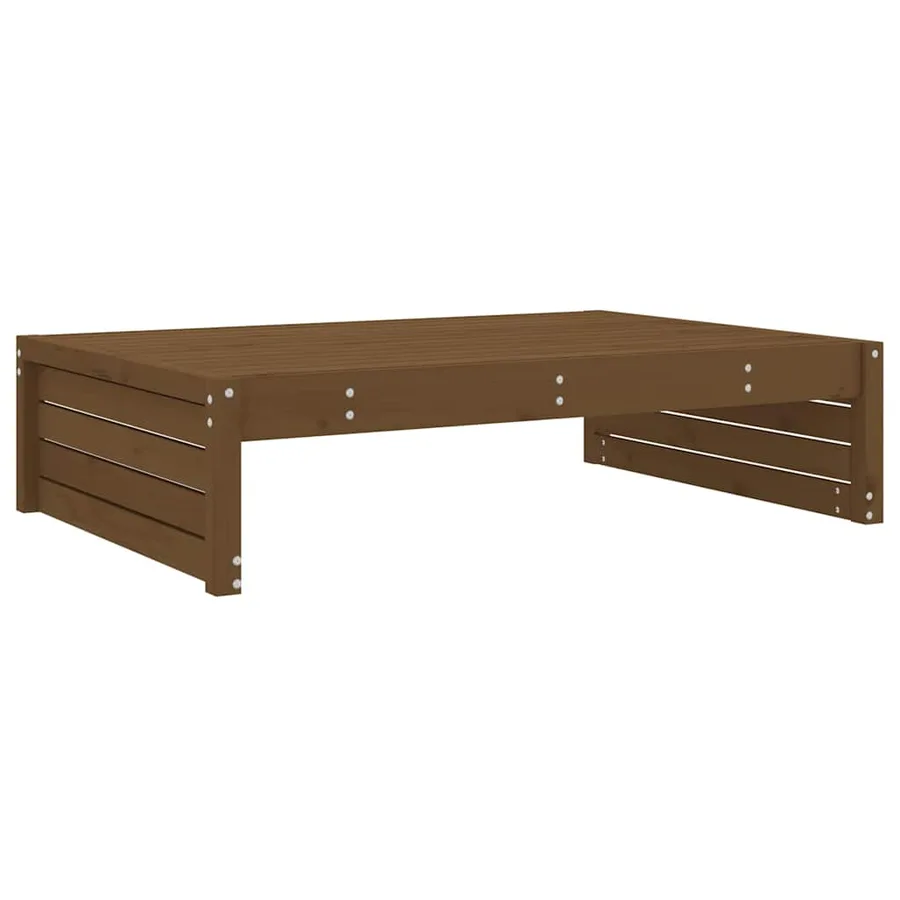 Repose-pied de jardin 120x80 cm marron miel bois de pin massif - 2