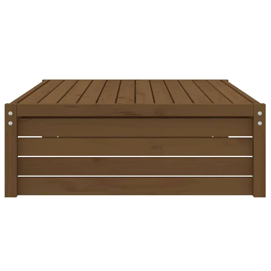 Repose-pied de jardin 120x80 cm marron miel bois de pin massif - 5