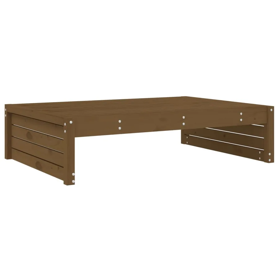 Repose-pied de jardin 120x80 cm marron miel bois de pin massif - 6