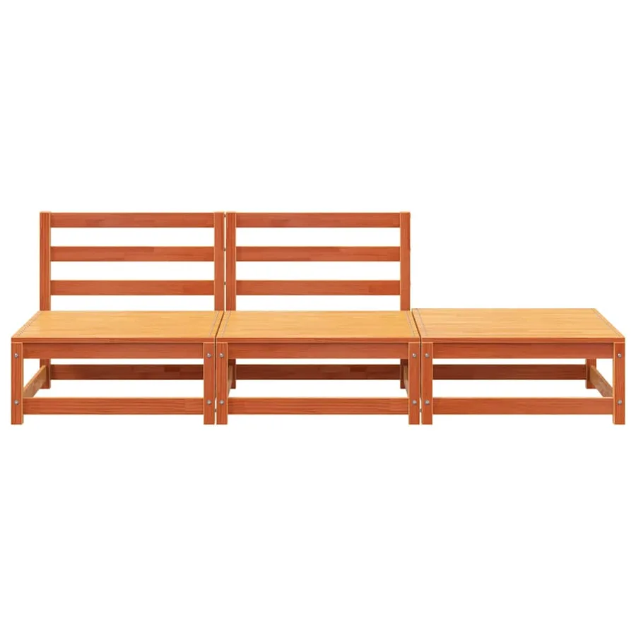Canapé de jardin sans accoudoirs repose-pieds bois pin massif - 4