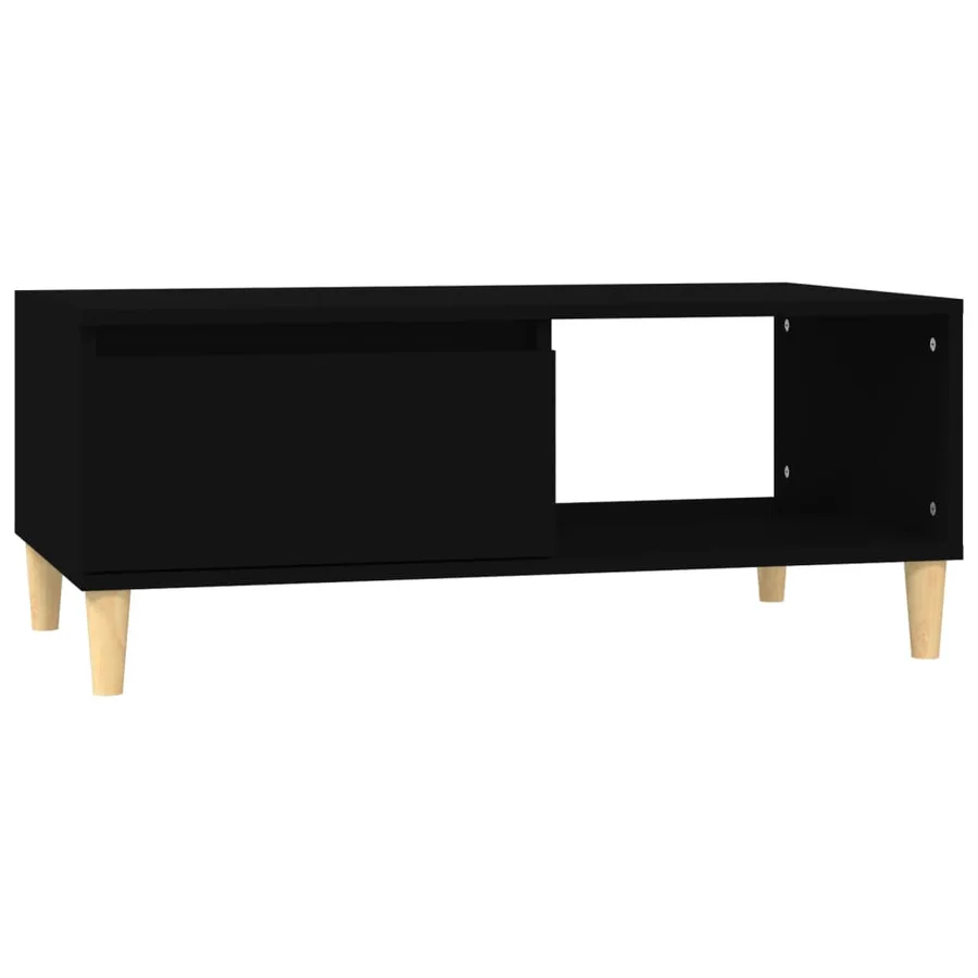 Table basse Noir 90x50x36,5 cm Bois d'ingénierie - 2
