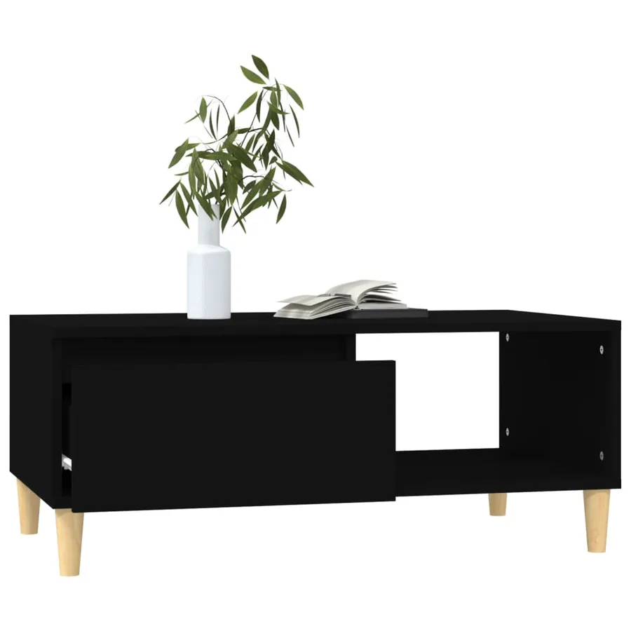 Table basse Noir 90x50x36,5 cm Bois d'ingénierie - 4