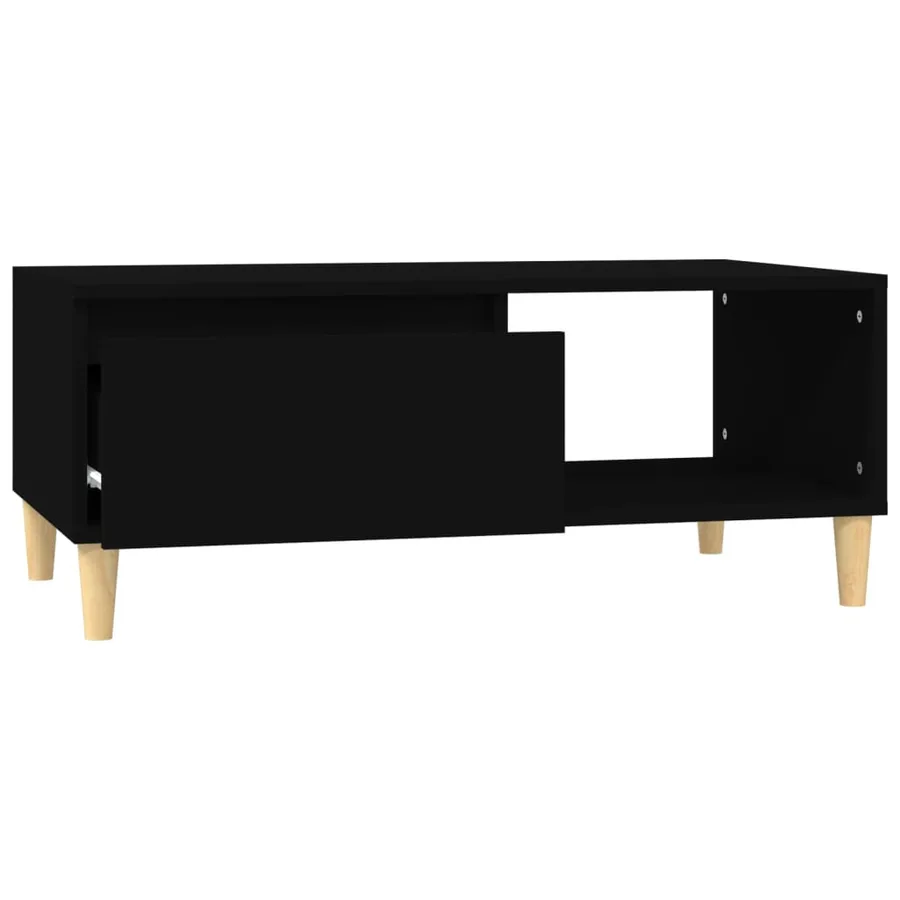 Table basse Noir 90x50x36,5 cm Bois d'ingénierie - 6