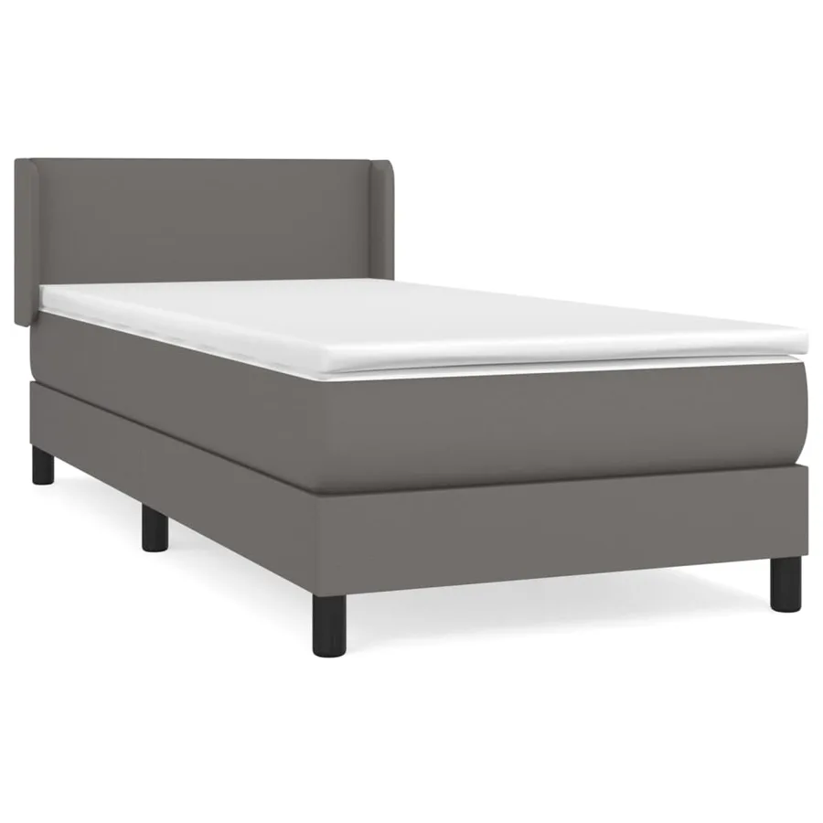 Sommier à lattes de lit avec matelas Gris 80x200 cm Similicuir - 2