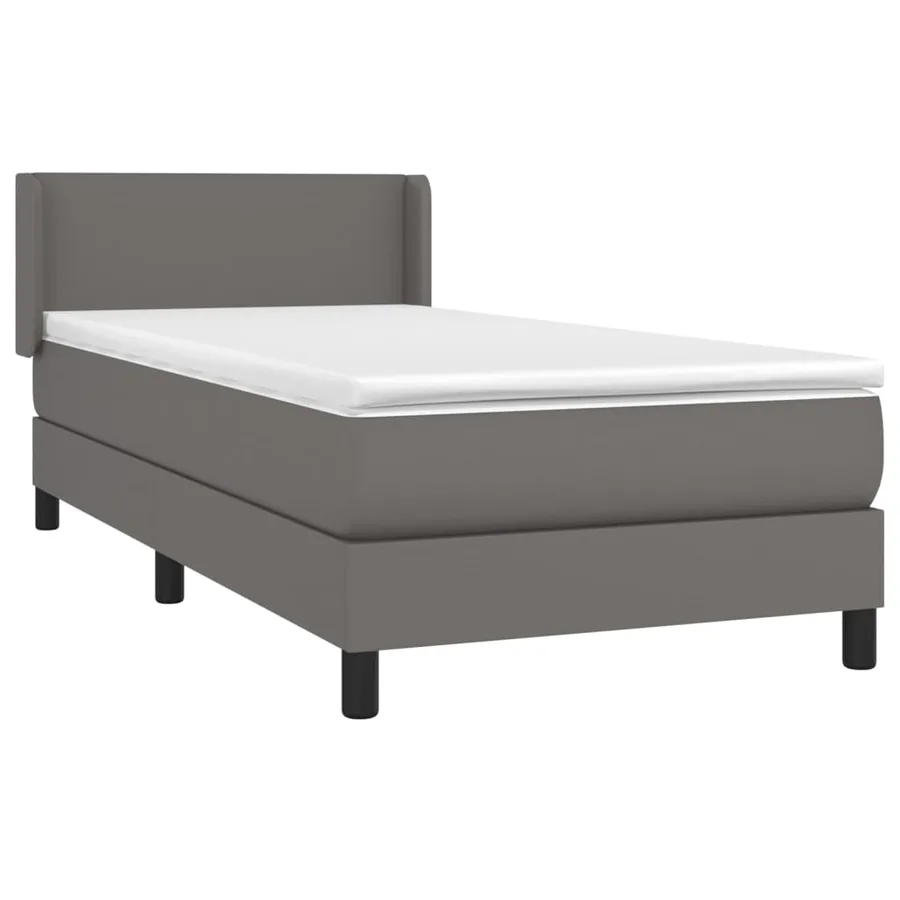 Sommier à lattes de lit avec matelas Gris 80x200 cm Similicuir - 3