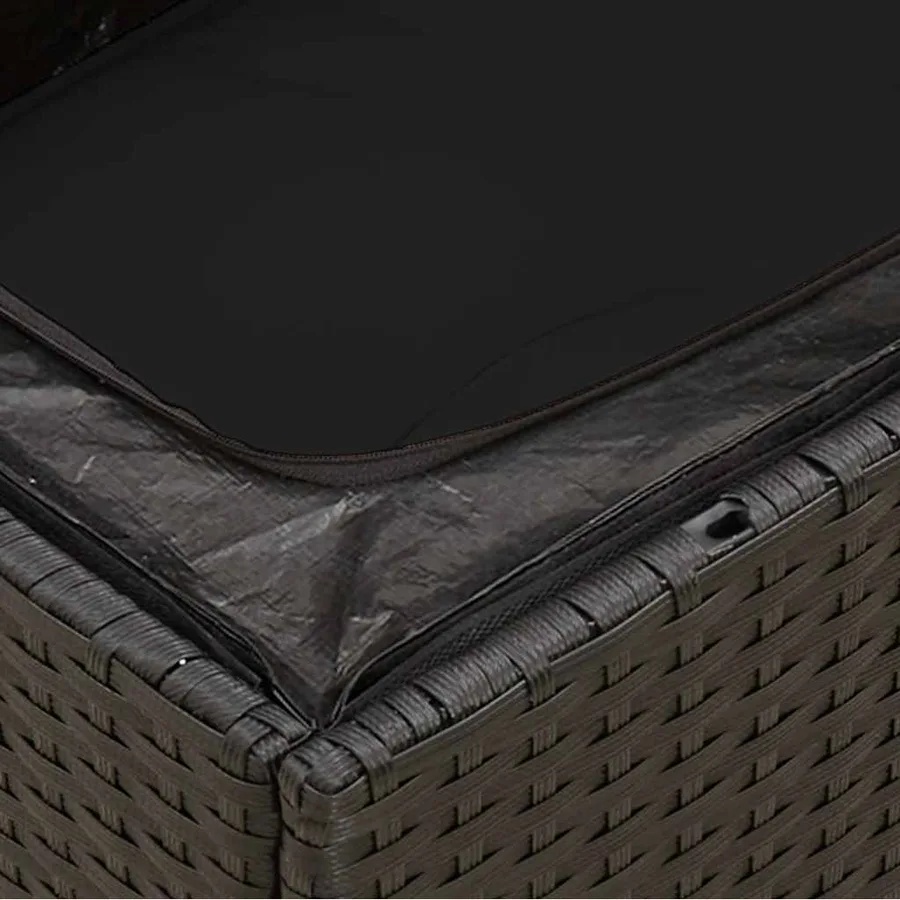 Chaise de jardin sans accoudoirs avec coussins en polyrotin noir - 9