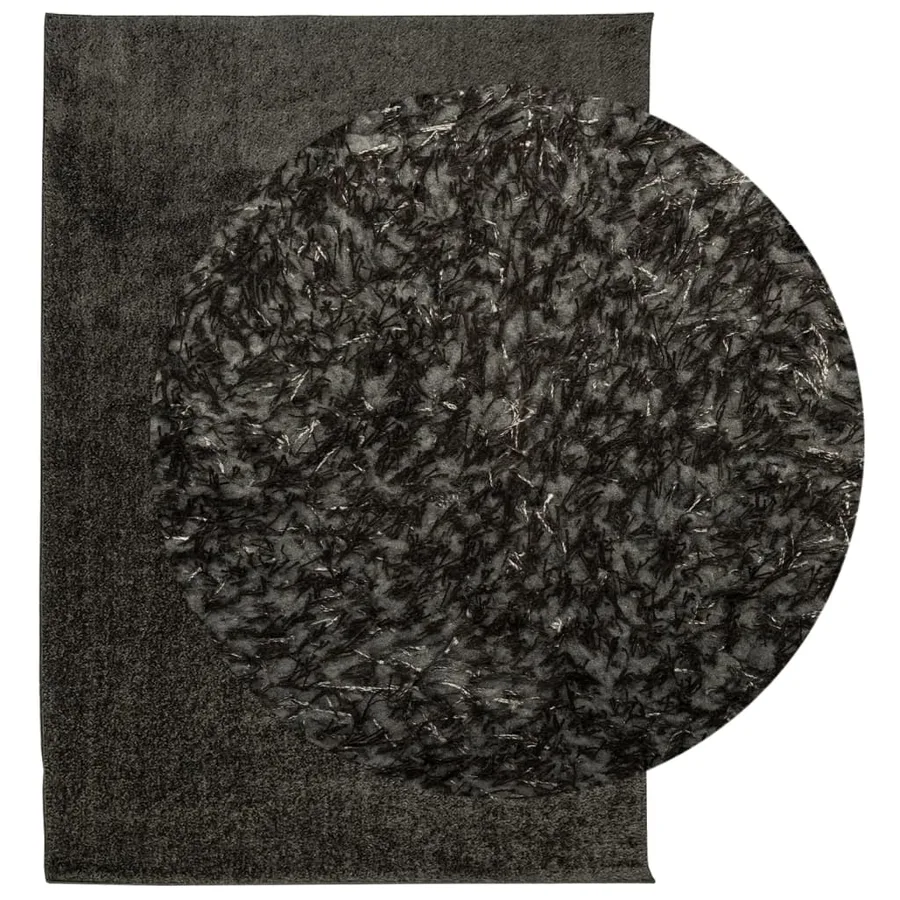 Tapis ISTAN à poils longs aspect brillant anthracite 120x170 cm - 3
