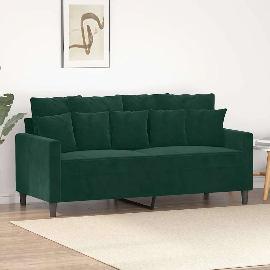 Canapé à 2 places Vert foncé 140 cm Velours