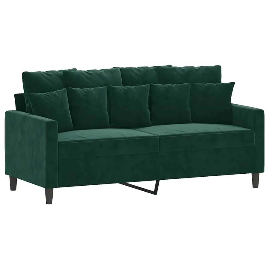 Canapé à 2 places Vert foncé 140 cm Velours - 2