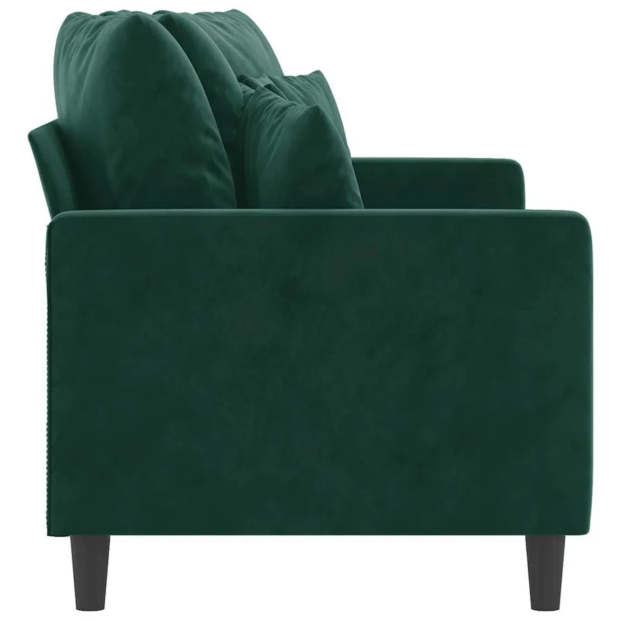 Canapé à 2 places Vert foncé 140 cm Velours - 4