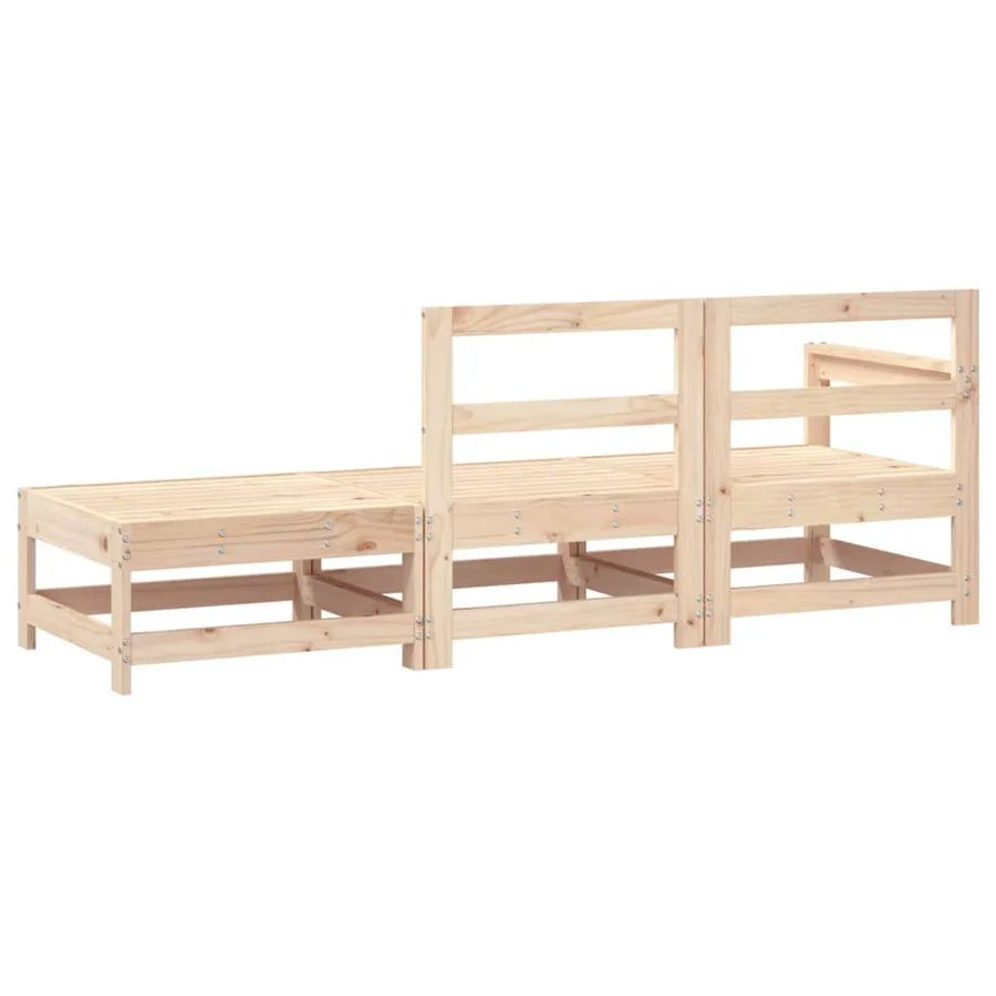 Salon de jardin 3 pcs bois massif de pin - 6