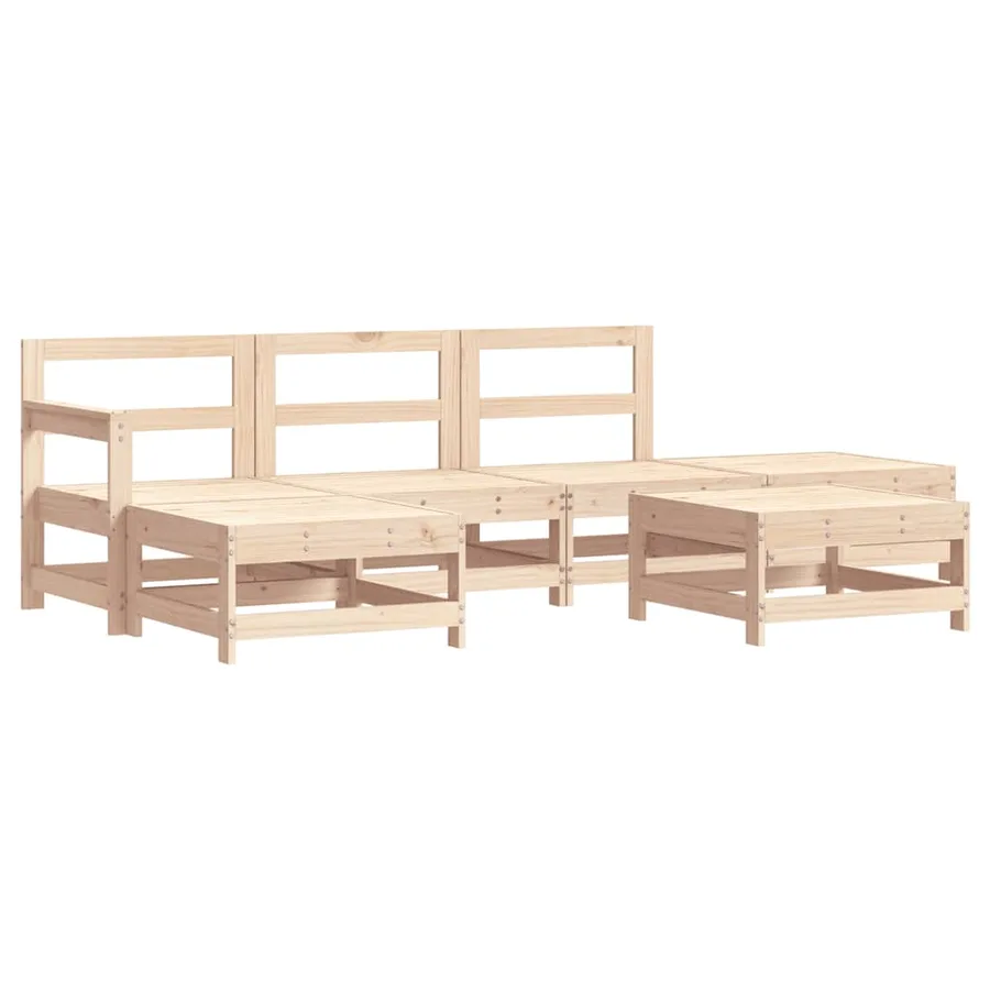 Salon de jardin 6 pcs Bois de pin massif - 2