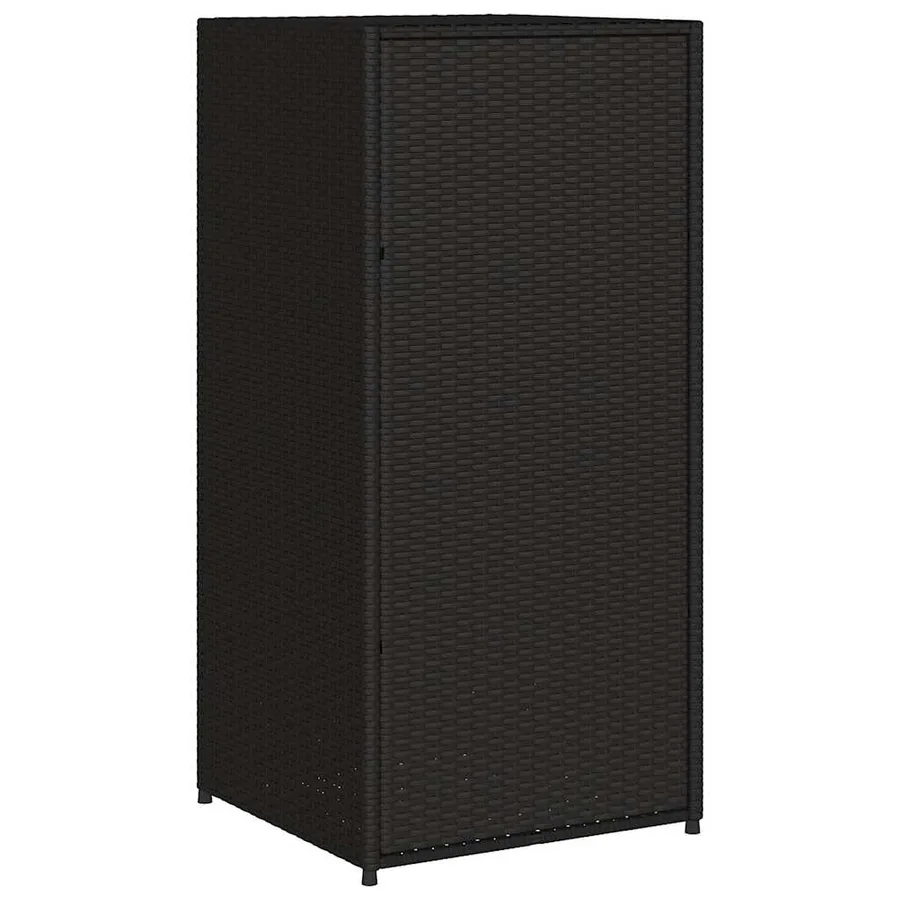Armoire de rangement de jardin noir 55x55x111 cm résine tressée - 9