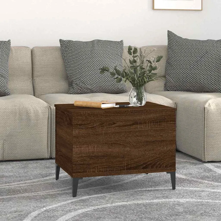 Table basse Chêne marron 60x44,5x45 cm Bois d'ingénierie - 3