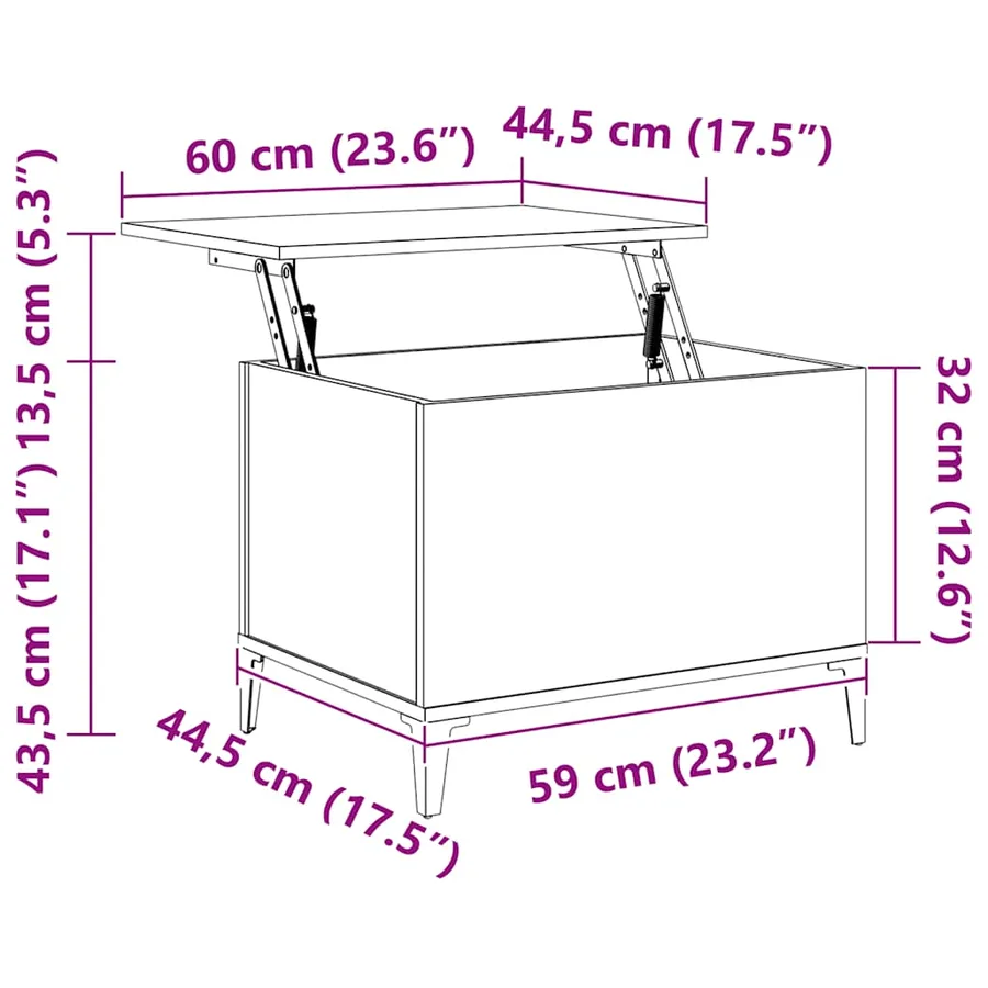 Table basse Chêne marron 60x44,5x45 cm Bois d'ingénierie - 8
