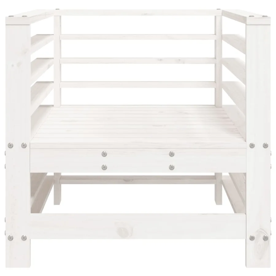 Chaises de jardin lot de 2 blanc bois massif de pin - 4