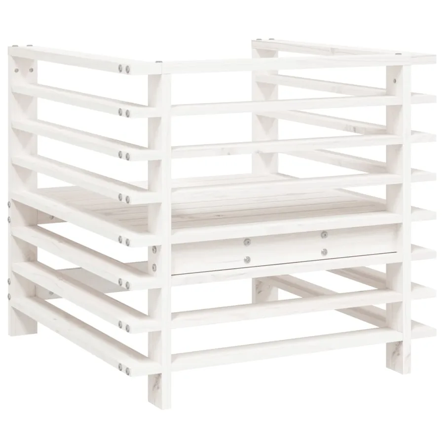 Chaises de jardin lot de 2 blanc bois massif de pin - 5