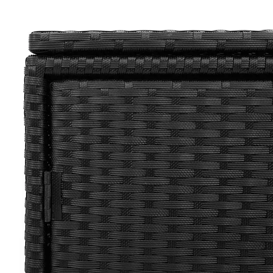 Armoire de rangement jardin noir 110x55x60,5 cm résine tressée - 11
